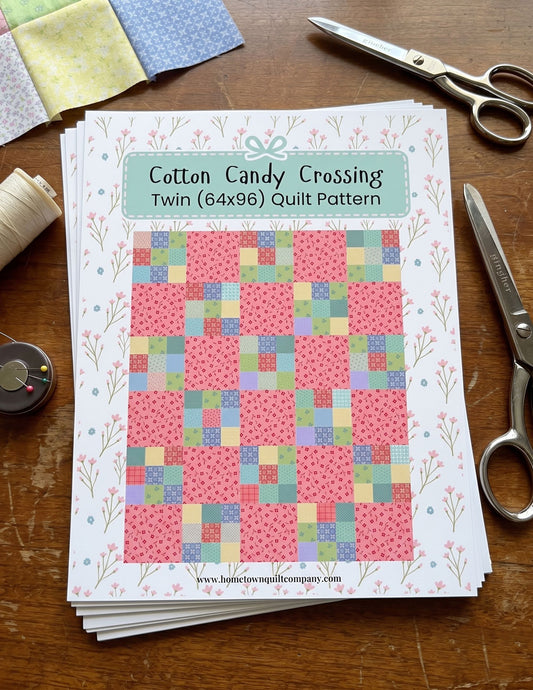Cotton Candy Crossing Quilt Printed Pattern