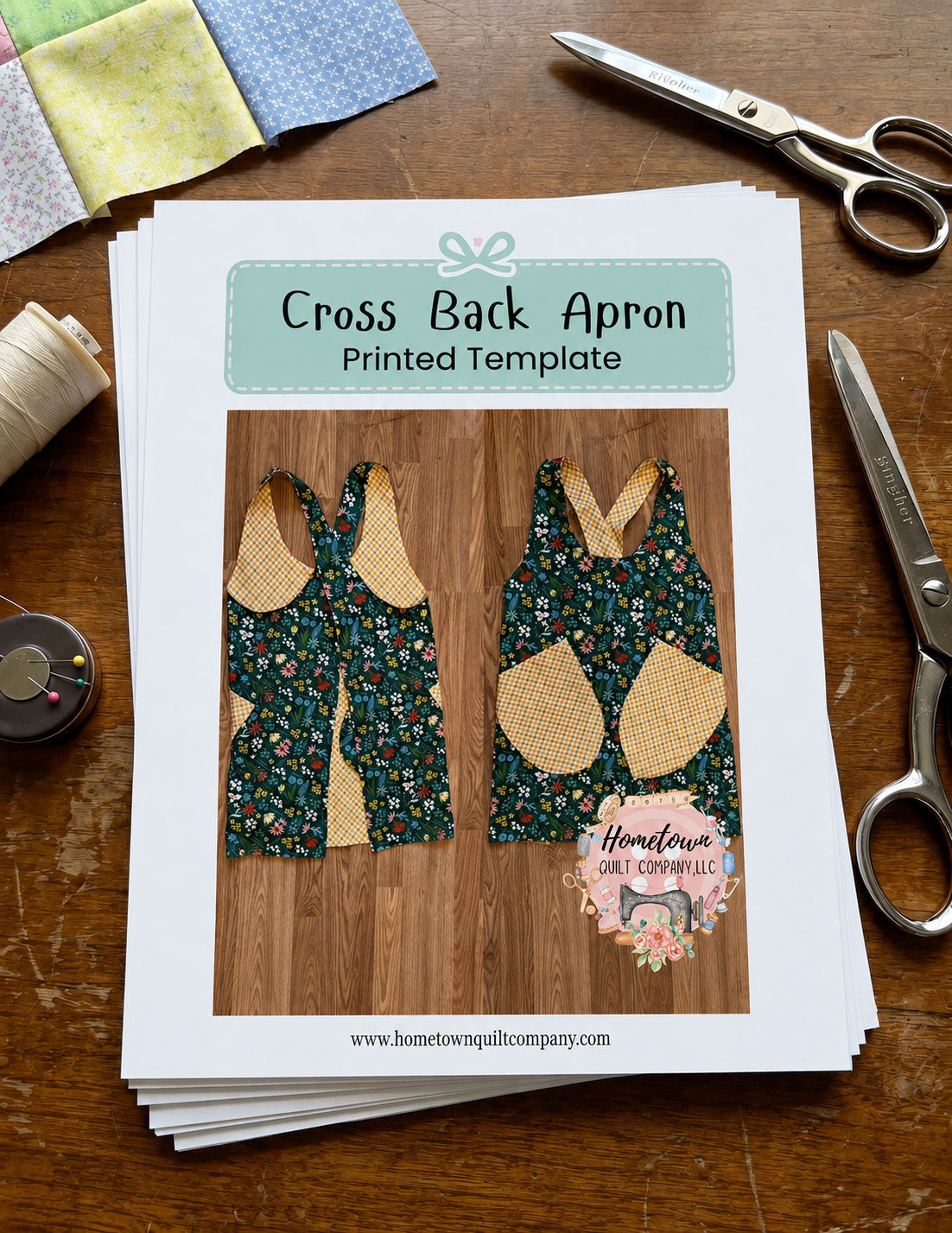 Cross Back Apron Printed Template