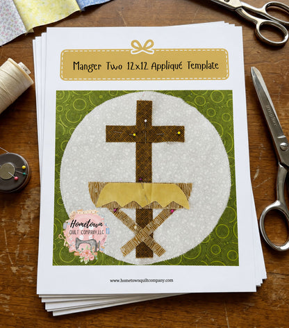 Manger Two 12x12 Appliqué Template Printed