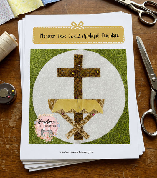 Manger Two 12x12 Appliqué Template Printed