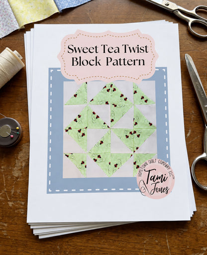Sweet Tea Twist Quilt Block • Printed Pattern